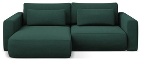 Divano angolare verde allungabile/con contenitore (con penisola a sinistra/con chaise lounge) Kapua – Makamii