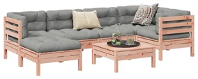 Set divani giardino 7 pz cuscini legno massello abete douglas