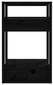 Libreria/divisorio nero 41x35x57 cm in legno massello di pino