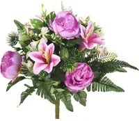 Set 2 Bouquet Artificiale con Peonie Altezza 51 cm