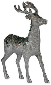 Statua Decorativa Renna di Natale Argentato Plastica 15 x 45 x 30 cm (2 Unità)