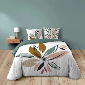 Set copripiumino e federa bianco in cotone per letto matrimoniale ed esteso 240x220 cm Octavia – douceur d'intérieur