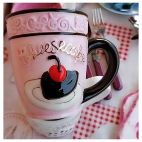 Tazza Mug Cupcake - Ceramica - Decoro in rilievo e dettagli oro Rosa