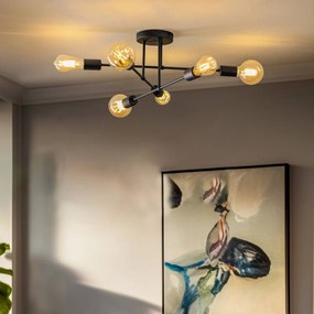 Plafoniera soffitto Cambridge HELAM, dimmerabile, Nero, Soggiorno / Sala da pranzo, Metallo, Moderno, Plafoniera