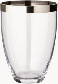 Vaso in cristallo soffiato con bordo platino Charlotte