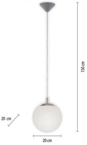 Paul Neuhaus 2072-55 - Lampadario a sospensione con filo BOLO 1xE27/60W/230V diametro 20 cm