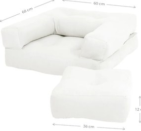 Poltrona pieghevole per bambini con sgabello Creamy Mini Cube - Karup Design