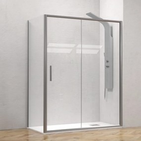 Kamalu - Box doccia angolare 90x120 telaio argento opaco scorrevole | KE-4000A