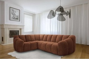 Divano angolare color terracotta (con penisola a sinistra/a L) Shell – Miuform