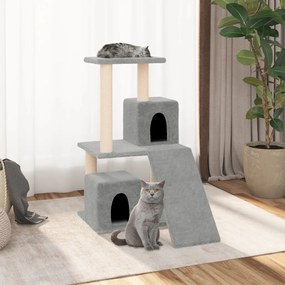 Albero Per Gatti Con Tiragraffi İn Sisal Grigio Chiaro 82 Cm /