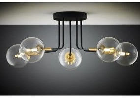 Jupiter 2040 - Lampadario a sospensione con supporto rigido BURANO 5xG9/10W/230V nero/oro/limpido