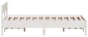 Giroletto con testiera bianco 140x190 cm in legno massello pino