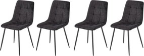 Set di 4 sedie K547 in tessuto nero H87 cm