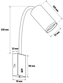 Brilagi - Lampada flessibile da muro SELE 1xGU10/30W/230V nero/oro