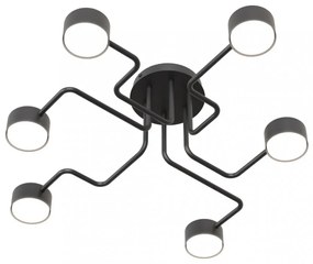 Lampada da soffitto in acciaio KURAGE 6 nera 6xGX53 Colore del corpo Nero