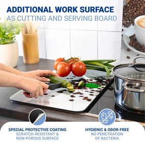 Coperchi per stufe in vetro temperato in set da 2 52x30 cm Café Aromatica - Maximex