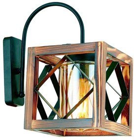 Lampada da parete in legno di abete Zikzak Camlı Aplik - Opviq lights