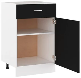 Armadio con cassetto nero 50x46x81,5 cm in legno multistrato