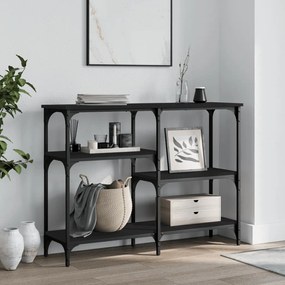 Tavolino Consolle Nero 102x29x75 Cm İn Legno Multistrato /