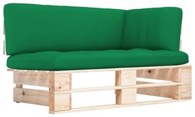 Divano angolare da giardino su pallet legno di pino impregnato