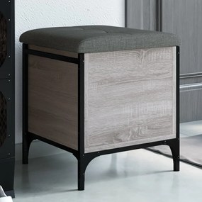 Panca Portaoggetti Grigio Sonoma 42x42x45 Cm Legno Multistrato /