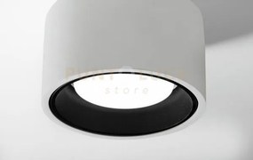 Nasso lampada da soffitto 1 luce tonda in gesso e alluminio nero d....