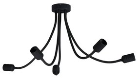 Plafoniera pop Fless Ø 110 cm nero IP20, 5XE27