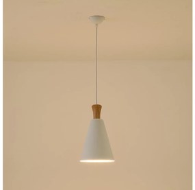 Lampadario a sospensione con filo 1xE27/15W/230V bianco diametro 20 cm