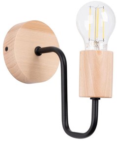 Sollux SL.1668 - Applique TIMBO 1xE27/15W/230V nero/beige/faggio