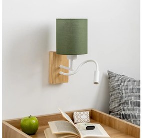 Brilagi - Applique a LED NUBILA WOOD 1xE27/25W/230V + LED/3W quercia/verde