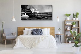 Quadro su tela – Natura morta Feng Shui in bianco e nero