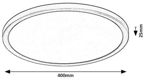 Rabalux 71097 - Plafoniera LED GONZALO 36W/230V, Ø 40 cm, nero
