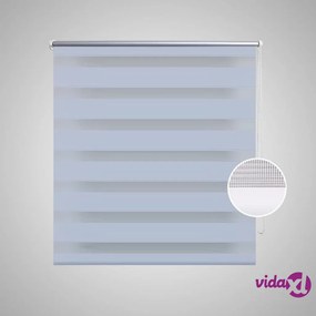 vidaXL Tenda a rullo oscurante zebra 80x175cm bianca