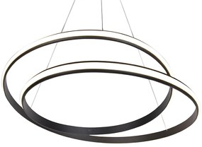 Lampada a sospensione moderna nera 74 cm con LED - Rowan