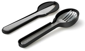 Set di posate da viaggio nero/argentato in acciaio inox 3 pz To Go – Lékué