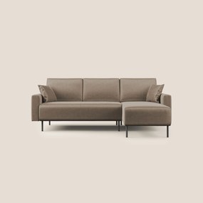 Arthur divano moderno angolare in velluto morbido impermeabile T01