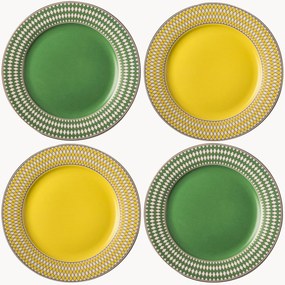 Set di 4 piatti da colazione in porcellana Chess