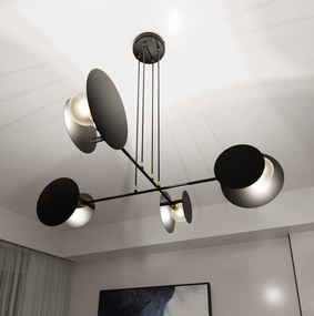 Lampadario a Sospensione in Acciaio IDEA 4 Nero/Bianco 4xE27