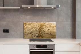 Pannello paraschizzi cucina Vecchia mappa 100x50 cm