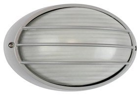 Plafoniera E27 IP54 Grigia 214x142mm con Griglia Colore Grigio