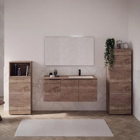 Mobile sottolavabo e lavabo Solid per vasca a destra rovere sable L 120 x H 83 x P 51 cm, 2 ante