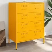 Credenza Giallo Senape 68x39x89 cm in Acciaio 842985