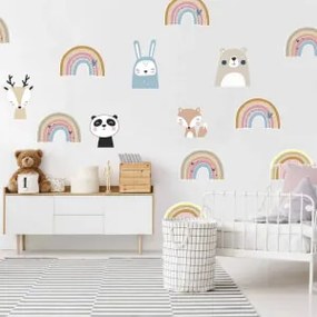 Arcobaleni in colori pastello, adesivi da parete ROSA | Inspio