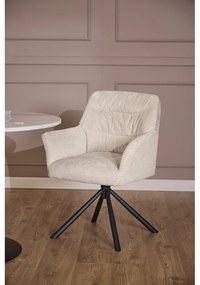 Sedia da pranzo beige in imbottito con braccioli Alonso – Actona