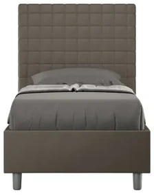 Letto con rete imbottito 80x200 similpelle cappuccino Sunny