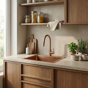 Lavello in acciaio Leo 50 BRUSH COPPER
