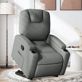 Poltrona Alzapersona Reclinabile Grigio Scuro İn Tessuto /