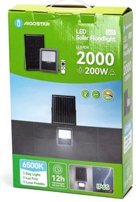 Aigostar - LED Faro solare dimmerabile LED/200W/3,4V IP65 + +TC