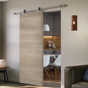 Porta scorrevole reversibile Swin in mdf marrone, L 93 x H 212 cm, con binario Toledo