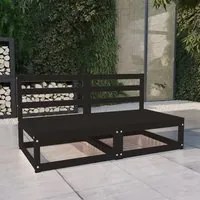 Divano da Giardino a 2 Posti Nero in Legno Massello di Pino cod mxl 73511